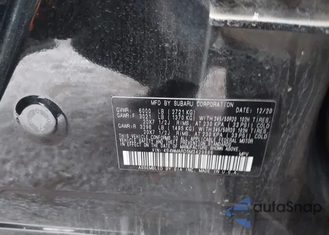 2021 Subaru Ascent Touring из США, поврежденный, VIN 4S4WMARD5M3429886